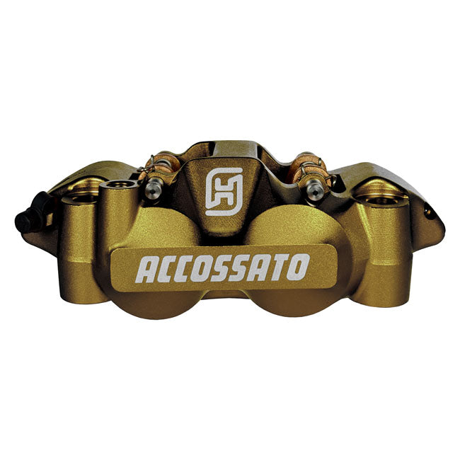 Accossato, 108mm Monoblock radial brake caliper left. Gold BRAKE CALIPERS Accossato