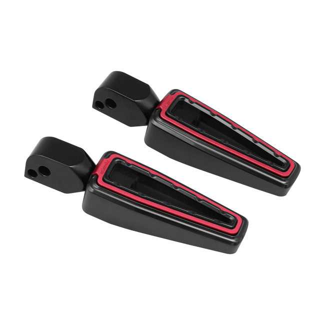 Fangster, passenger foot pegs. Black red FOOTPEGS Fangster