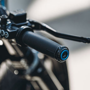 Fangster, handlebar grip set. Black blue HANDLEBAR GRIPS REPL PARTS Fangster