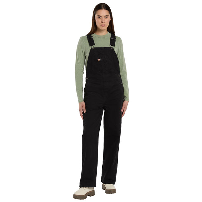Dickies Loose canvas female bib black OVERALLS Dickies