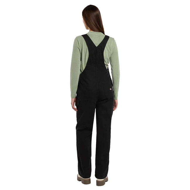 Dickies Loose canvas female bib black OVERALLS Dickies