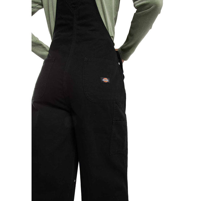 Dickies Loose canvas female bib black OVERALLS Dickies