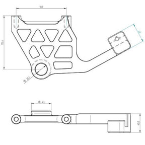 Accossato, M8 Touring rear brake caliper bracket. Black BRAKE CALIPER BRACKETS Accossato