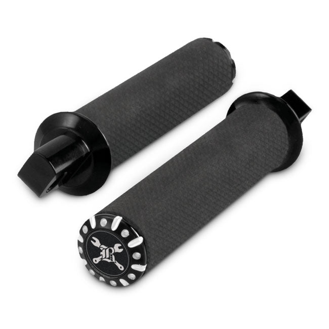 Burly, Hawk foot peg set. Black CC GRIPS Burly Brand