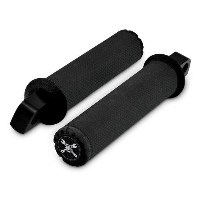 Burly, Hawk Footpeg set Billet. Black Textured FOOTPEGS Burly