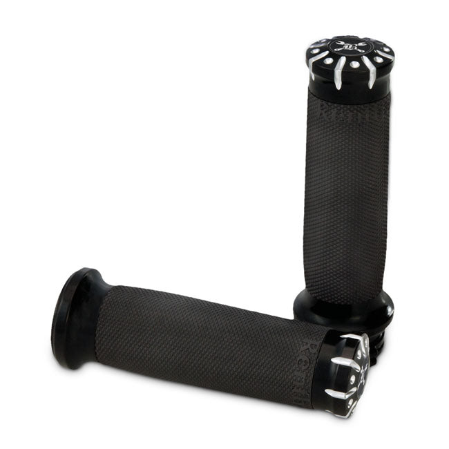 Burly, Hawk Billet grip set. Black CC stripes/dots FOOTPEGS Burly Brand
