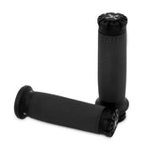 Burly, Hawk billet grip set. Black CC FOOTPEGS Burly Brand