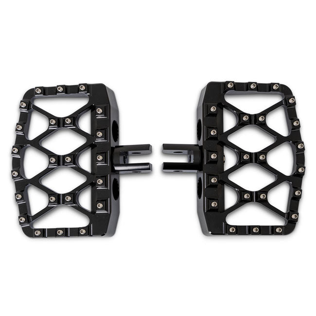 Burly, MX-Evolution mini rider floorboards. Black RIDER PEGS Burly Brand