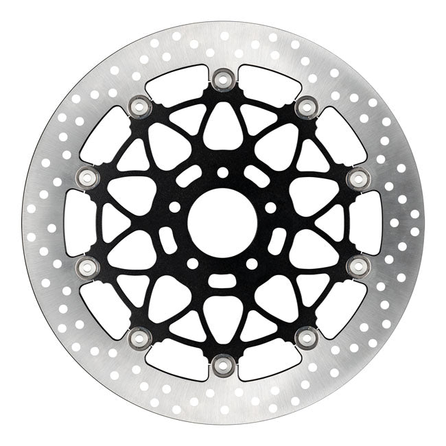 Accossato, oversized floating brake disc front. Round. Black BRAKE ROTORS Accossato
