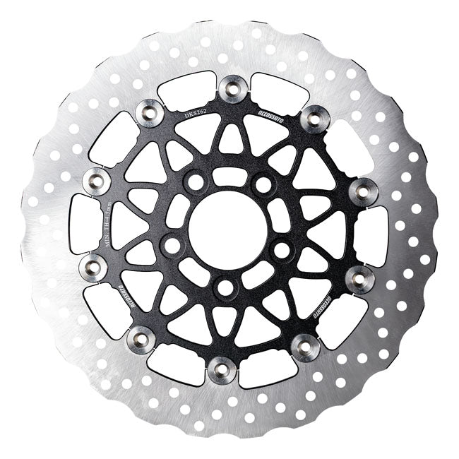 Accossato, floating brake disc front. Wave. Black BRAKE ROTORS Accossato