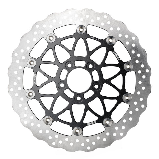 Accossato, oversized floating brake disc front. Wave. Black BRAKE ROTORS Accossato