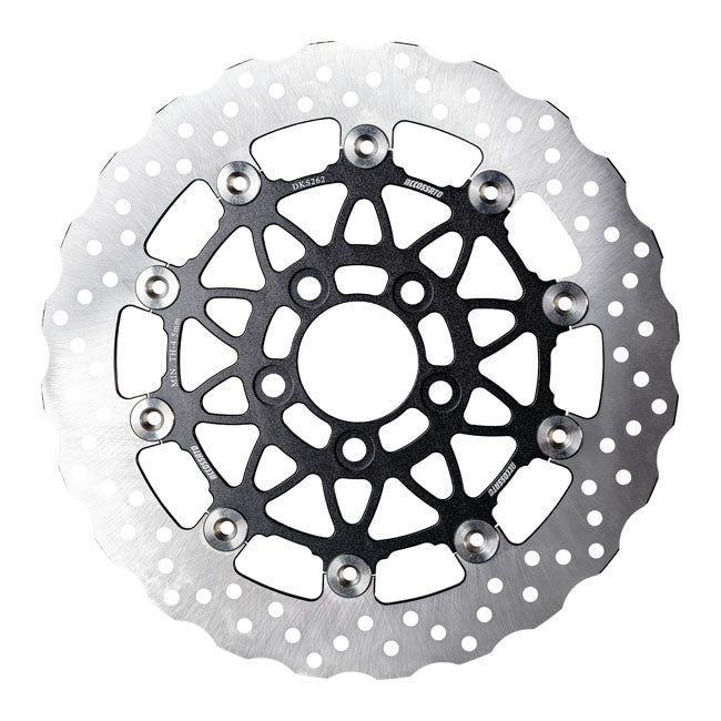 Accossato, floating brake disc rear. Wave. Black BRAKE ROTORS Accossato