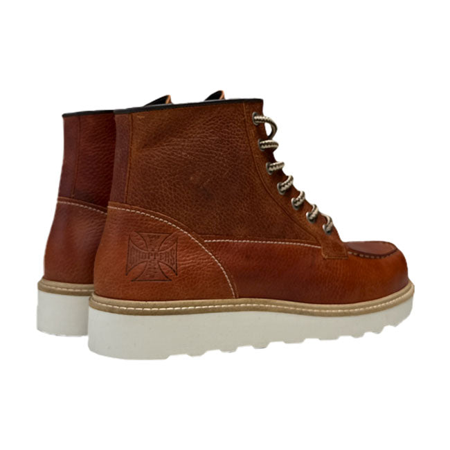 WCC Rigid boots tumbled brown BOOTS West Coast Choppers