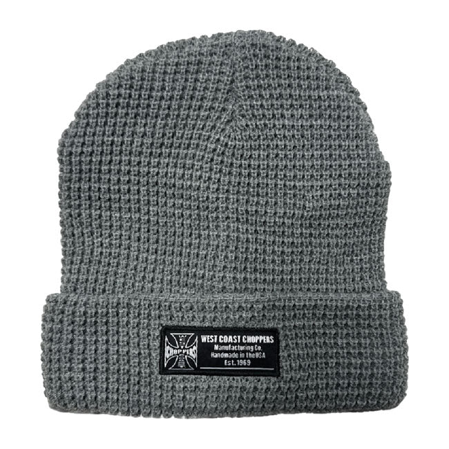 WCC Waffle Cuff beanie gray BEANIES West Coast Choppers