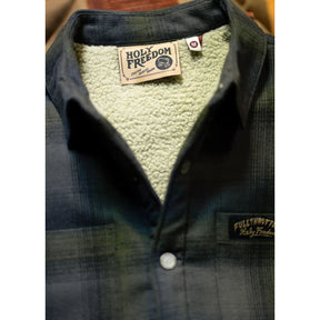 Holy Freedom Bear lined shirt gray SHIRTS Holy Freedom