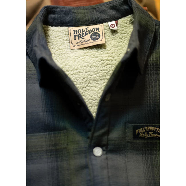 Holy Freedom Bear lined shirt gray SHIRTS Holy Freedom