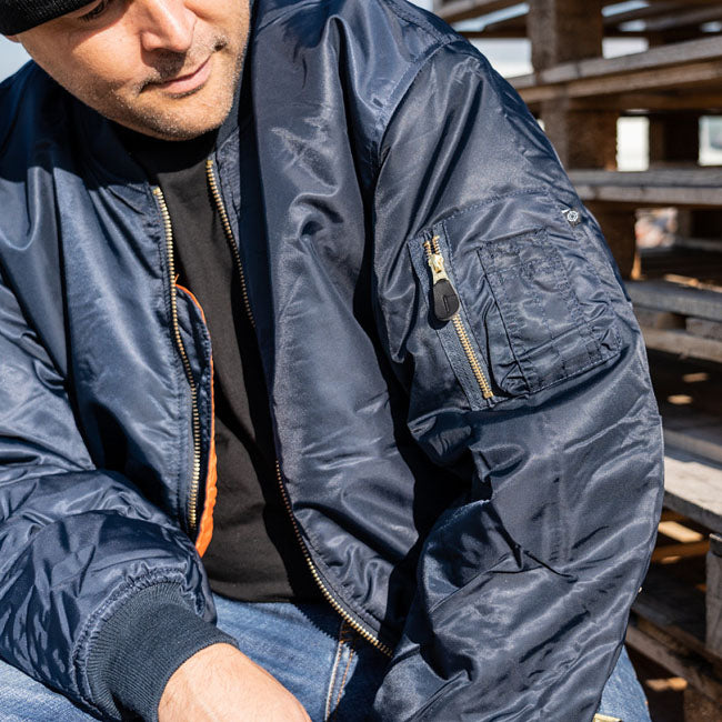 MA-1 Bomber flight jacket blue JACKETS MALE Army Surplus