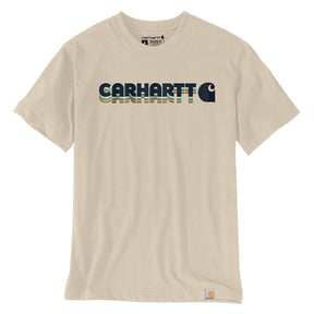 Carhartt Irvine Layered logo t-shirt oat milk T-SHIRTS Carhartt