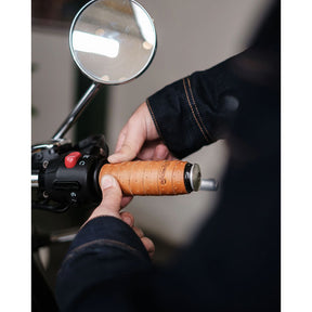 Trip Machine, handlebar grip wraps. Vintage Tan perforated GRIPS Tripmachine