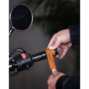 Trip Machine, handlebar grip wraps. Vintage Tan perforated GRIPS Tripmachine