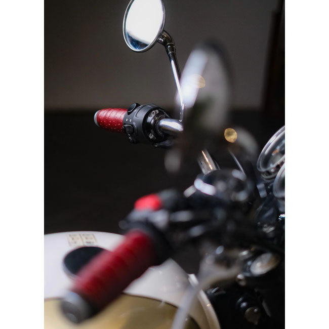 Trip Machine, handlebar grip wraps. Cherry Red perforated GRIPS Tripmachine