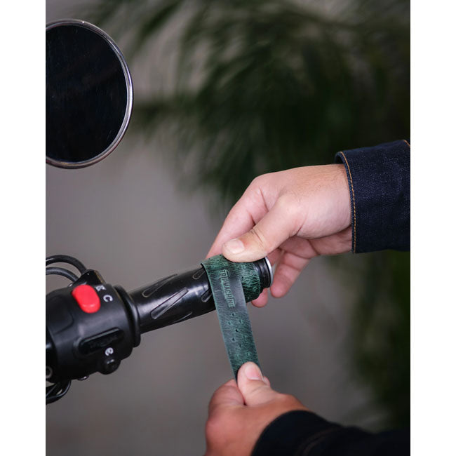 Trip Machine, handlebar grip wraps. Forest Green perforated GRIPS Tripmachine