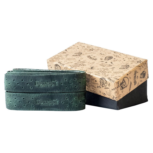 Trip Machine, handlebar grip wraps. Forest Green perforated GRIPS Tripmachine