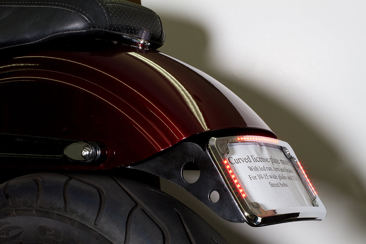 Curved License Plate Relocation Dyna Holy Death Motorcycle