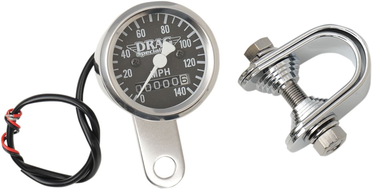 Drag Specialties 1 7/8 2 1 Speed O Black SPEEDOMETER GROUP Drag Specialties