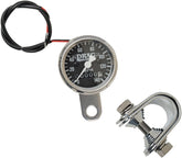 Drag Specialties 1.8" Mechanical Speedometer 2240:60 Chrome Housing Black Face Speedometer Drag Specialties