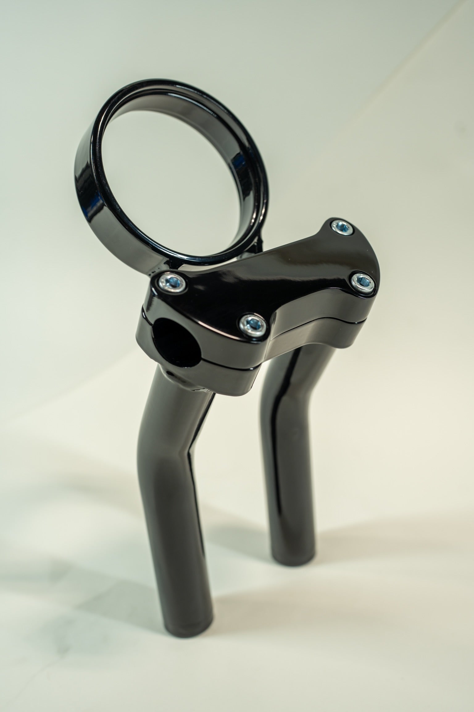Bung King Handlebar Riser with Adjustable Gauge Mount, Wrinkle Black - 2022-2025 Low Rider S (FXLRS), 2025 Low Rider ST (FXLRST) Riser Bung King