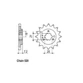 JT Front Sprocket 437.16 SPROCKETS TRANSMISSION Jt Sprockets