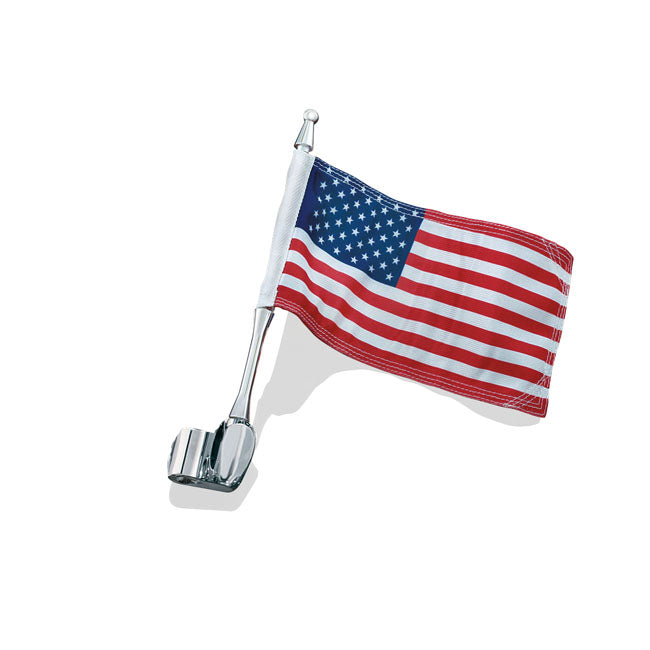 Kuryakyn, Antenna flag mount with us flag, chrome FLAGS Kuryakyn