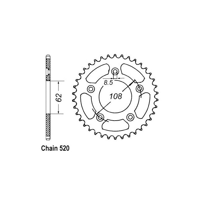 JT Rear Sprocket 701.39 SPROCKETS REAR WHEEL Jt Sprockets