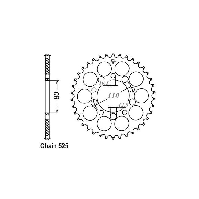 JT Rear Sprocket 1332.44 SPROCKETS REAR WHEEL Jt Sprockets