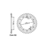 JT Rear Sprocket 1340.44 SPROCKETS REAR WHEEL Jt Sprockets
