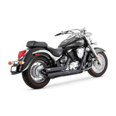 Vance & Hines, Twin slash staggered 2-2 exhaust, black Full Exhaust System Vance & Hines