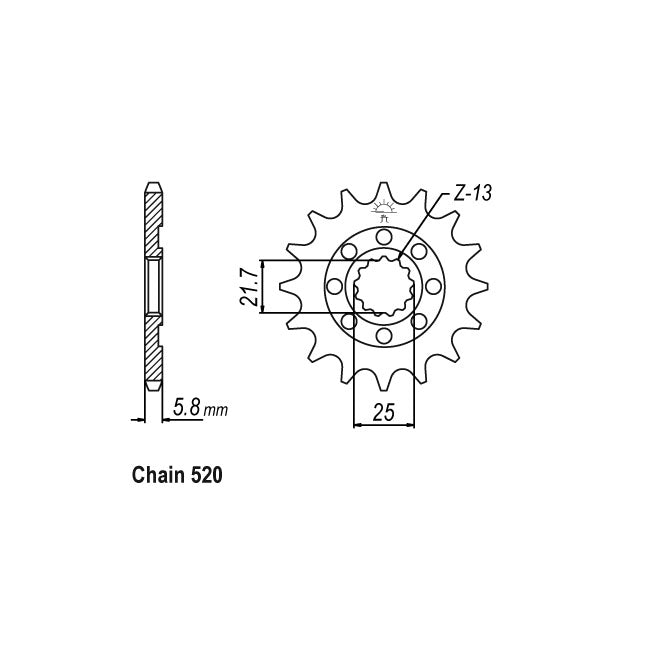 JT Front Sprocket 1565.13 SPROCKETS TRANSMISSION Jt Sprockets
