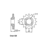 JT front sprocket 1538.15 SPROCKETS TRANSMISSION Jt Sprockets