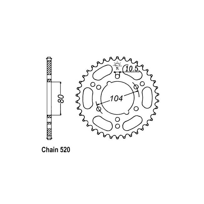 JT Rear Sprocket 1478.40 SPROCKETS REAR WHEEL Jt Sprockets