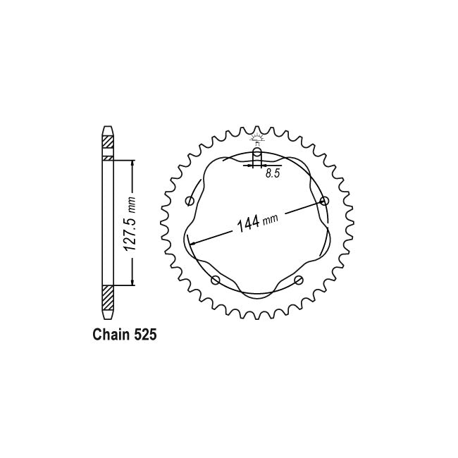 JTA Rear Sprocket 752.36 SPROCKETS REAR WHEEL Jt Sprockets