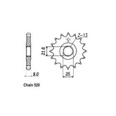 JT Front Sprocket 578.16 SPROCKETS TRANSMISSION Jt Sprockets