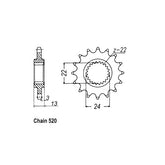 JT Front Sprocket 1126.16 SPROCKETS TRANSMISSION Jt Sprockets