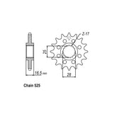 JT Front Sprocket 1904.16 SPROCKETS TRANSMISSION Jt Sprockets