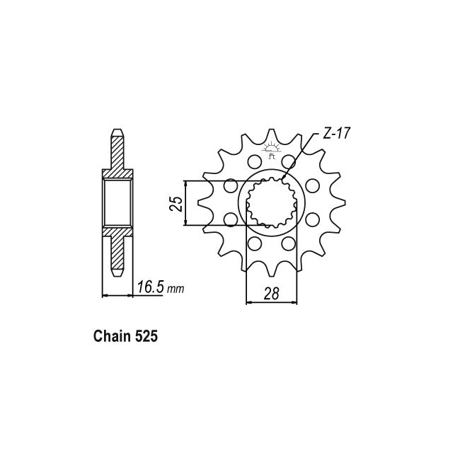 JT Front Sprocket 1904.16 SPROCKETS TRANSMISSION Jt Sprockets