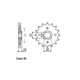 JT Front Sprocket 571.16 SPROCKETS TRANSMISSION Jt Sprockets