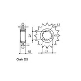 JT Front Sprocket 1182.15 SPROCKETS TRANSMISSION Jt Sprockets