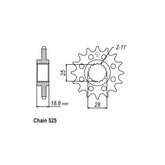 JT Front Sprocket 704.16 SPROCKETS TRANSMISSION Jt Sprockets