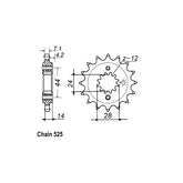 JT Front Sprocket 1372.17 SPROCKETS TRANSMISSION Jt Sprockets