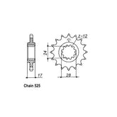 JT Front Sprocket 1371.15 SPROCKETS TRANSMISSION Jt Sprockets